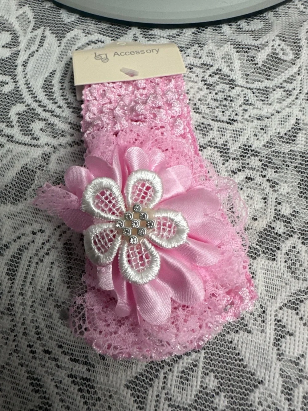 Baby Girl Crochet Headbands Set 👶🎀 5pc Flower Soft Stretch